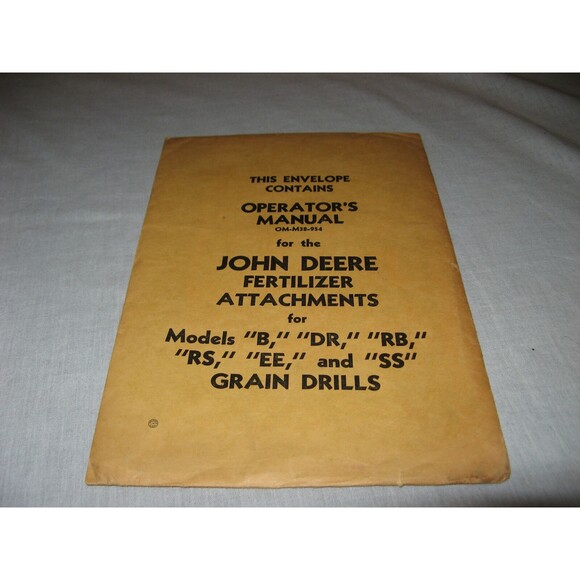 John Deere Operators Manual Fertilizer Attachments IN ORIGINAL UNOPENED ENVELOPE - Picture 1 of 3